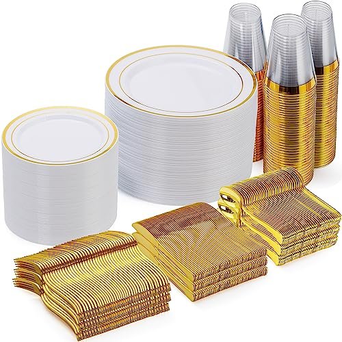 100 Guest Disposable Dinnerware Set: Perfect for Parties and Events 15 100 guest disposable dinnerware set
