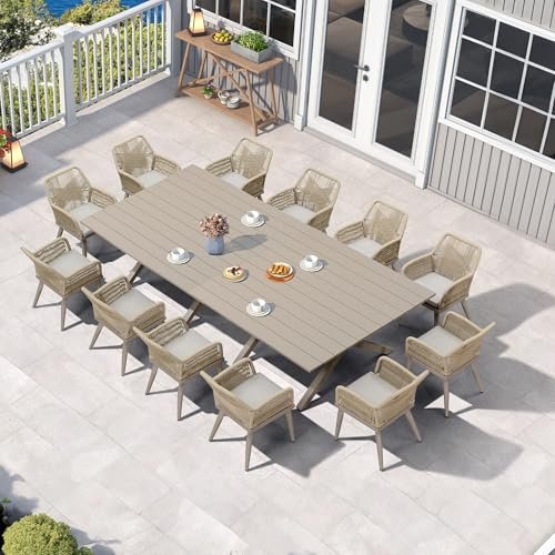 14 Person Outdoor Dining Table: Spacious, Stylish Patio Set for Gatherings 13 14 person outdoor dining table