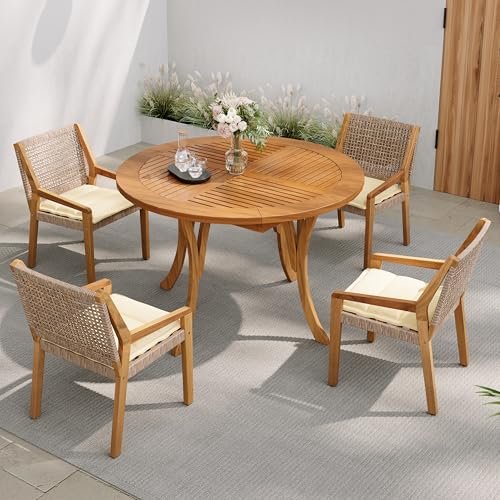 4 Seater Wooden Outdoor Dining Set: Stylish Comfort for Any Patio 19 4 seater wooden outdoor dining set