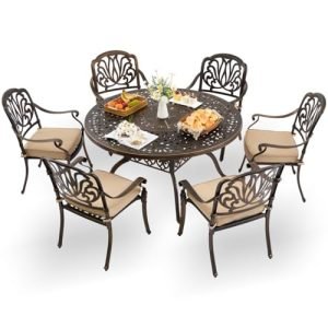 6 person round outdoor dining set