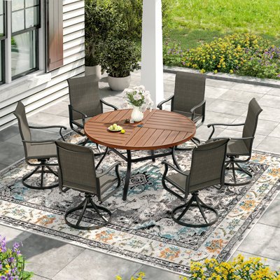 6 Person Round Outdoor Dining Table Set: Ultimate Comfort & Style 19 6 person round outdoor dining table set 1