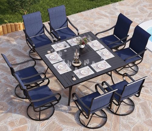 9 Piece Square Outdoor Dining Set for Stylish Backyard Entertaining 9 9 piece square outdoor dining set