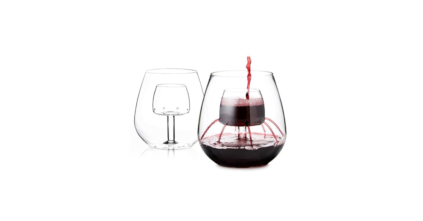 aerating wine glass with stem