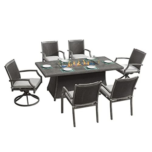 Agio Mckinnon 7 Piece Fire Outdoor Dining Set: Ultimate Patio Comfort 13 agio mckinnon 7 piece fire outdoor dining set 2