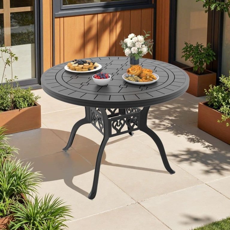 Aluminum Round Outdoor Dining Table: Stylish & Durable Choices 13 aluminum round outdoor dining table