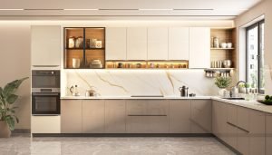 beige kitchen cabinets what color walls