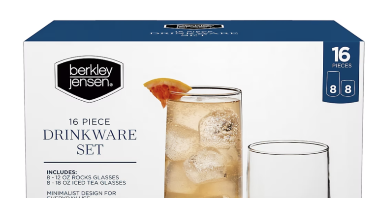 Berkley Jensen 16 Pc Drinkware Set: Elegant Dining Essential 13 berkley jensen 16 pc drinkware set