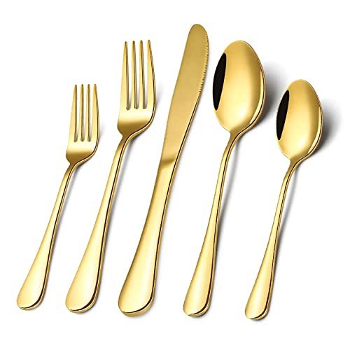 Bestecke Solingen Gold Plated Flatware: Elegant 40-Piece Titanium Cutlery Set 5 bestecke solingen gold plated flatware