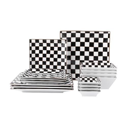 Black And White Checkered Dinnerware: Stylish Sets for Modern Dining 5 black and white checkered dinnerware 1