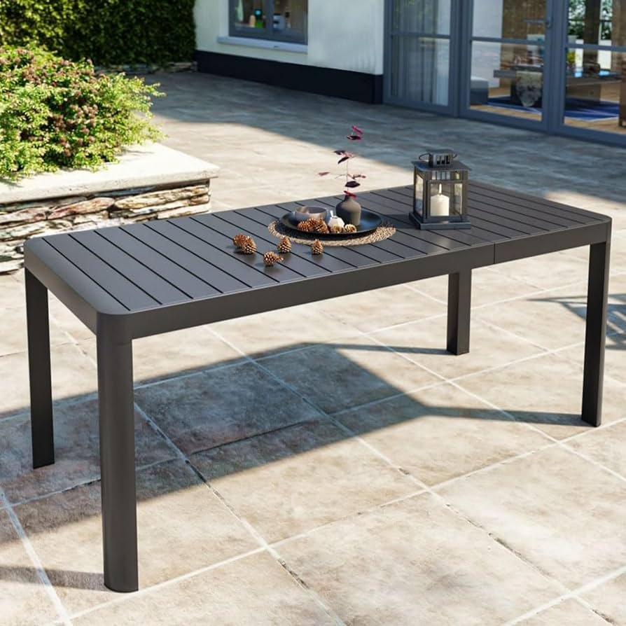 black extendable outdoor dining table 1