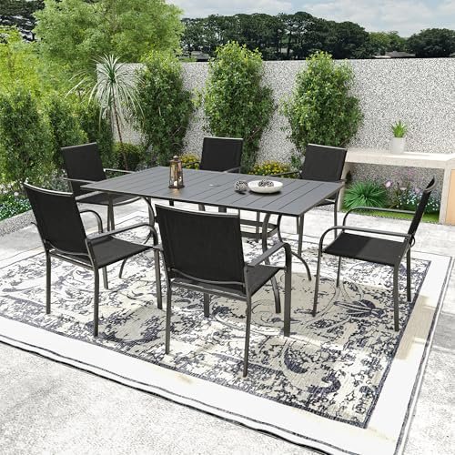 Black Outdoor Dining Table for 6: Stylish, Durable Patio Sets for Your Backyard 13 black outdoor dining table for 6 1
