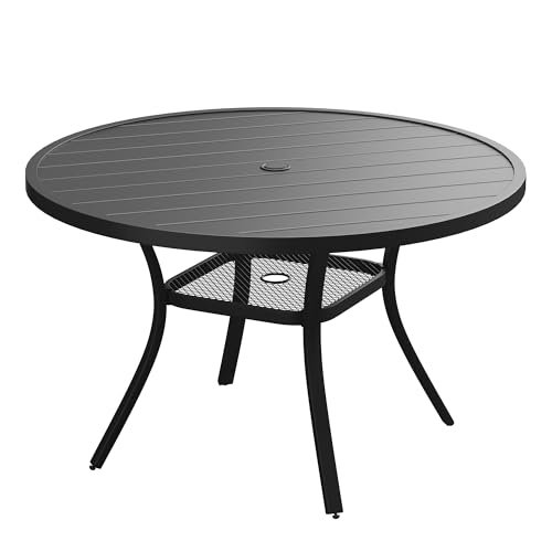 Black Round Outdoor Dining Table: Stylish, Durable Patio Dining Solution 5 black round outdoor dining table