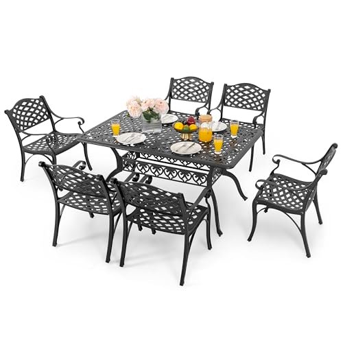 Cast Aluminum Outdoor Dining Set: Stylish, Durable Patio Furniture for Entertaining 7 cast aluminum outdoor dining set