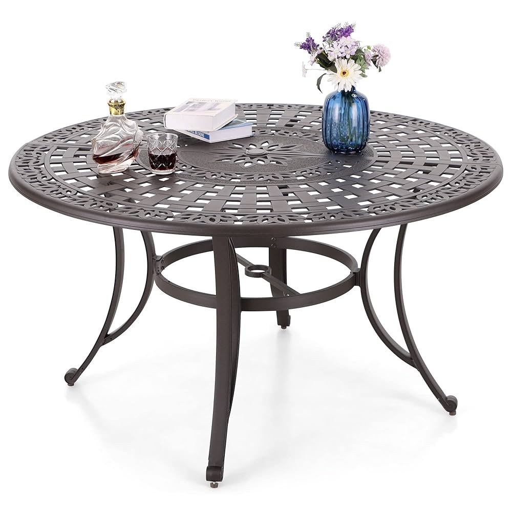 circular outdoor dining table