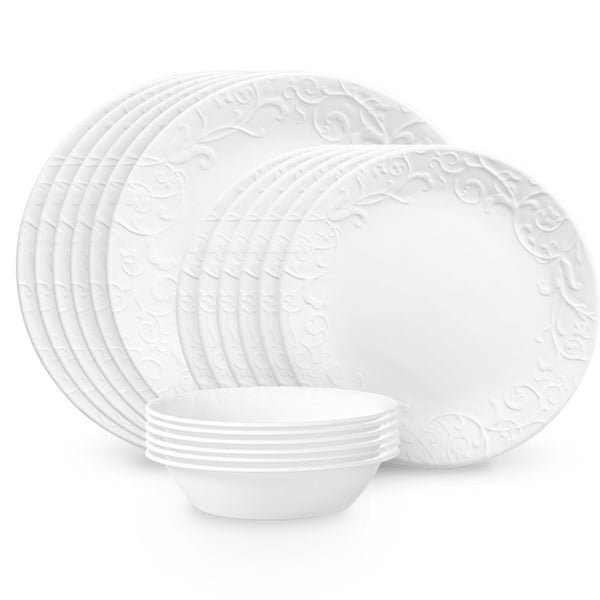 Corelle Tranquil Reflection 12 Pc Dinnerware Set: Stylish & Durable 1 corelle tranquil reflection 12 pc dinnerware set
