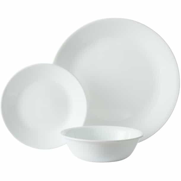 Corelle Winter Frost White 12 Piece Dinnerware Set: Elegant Dining 1 corelle winter frost white 12 piece dinnerware set