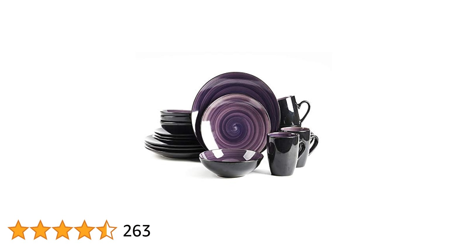 elama rustic birch 16 piece stoneware round dinnerware set