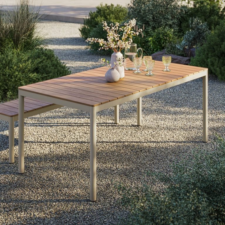 Faux Wood Outdoor Dining Table: Durable Elegance for Your Patio 9 faux wood outdoor dining table 1