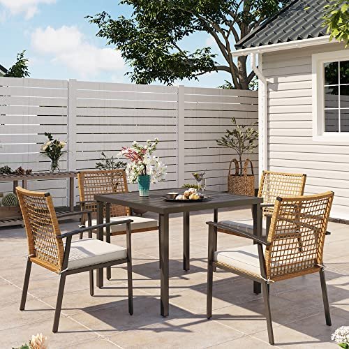 Five Piece Outdoor Dining Set: Stylish Comfort for Backyard Gatherings 9 five piece outdoor dining set