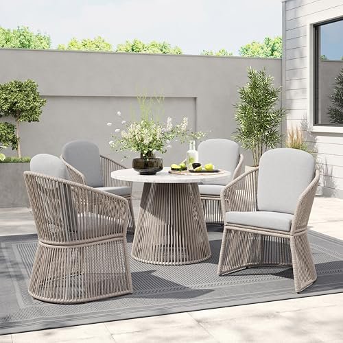 Gray Outdoor Dining Set for 4: Stylish, Durable Patio Furniture Ideas 9 Gray outdoor dining set for 4 on a modern backyard patio