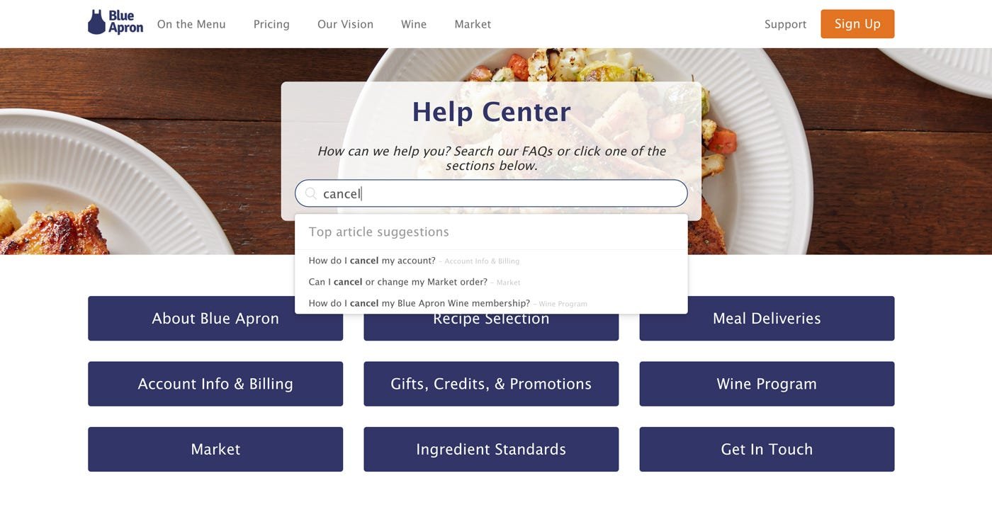 how do you cancel blue apron account