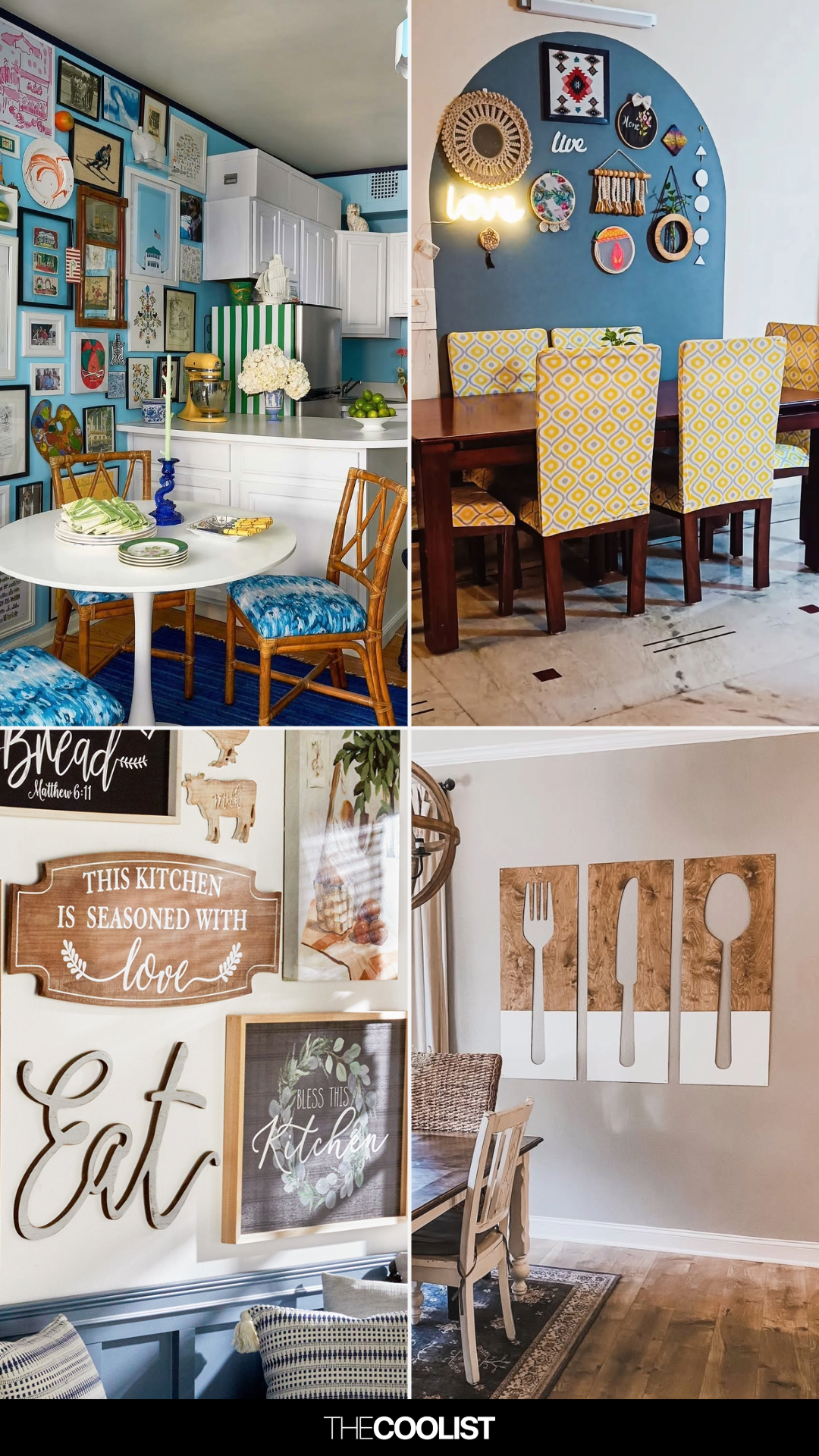 how to decorate a long kitchen wall