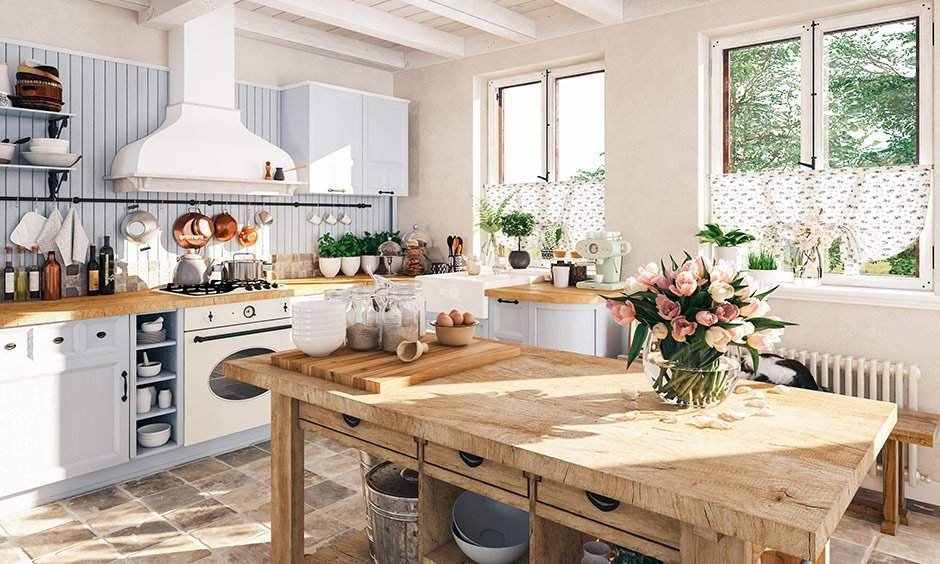 how to decorate large wall in kitchen