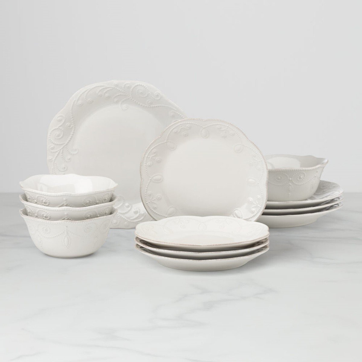lenox french perle 12 piece dinnerware set
