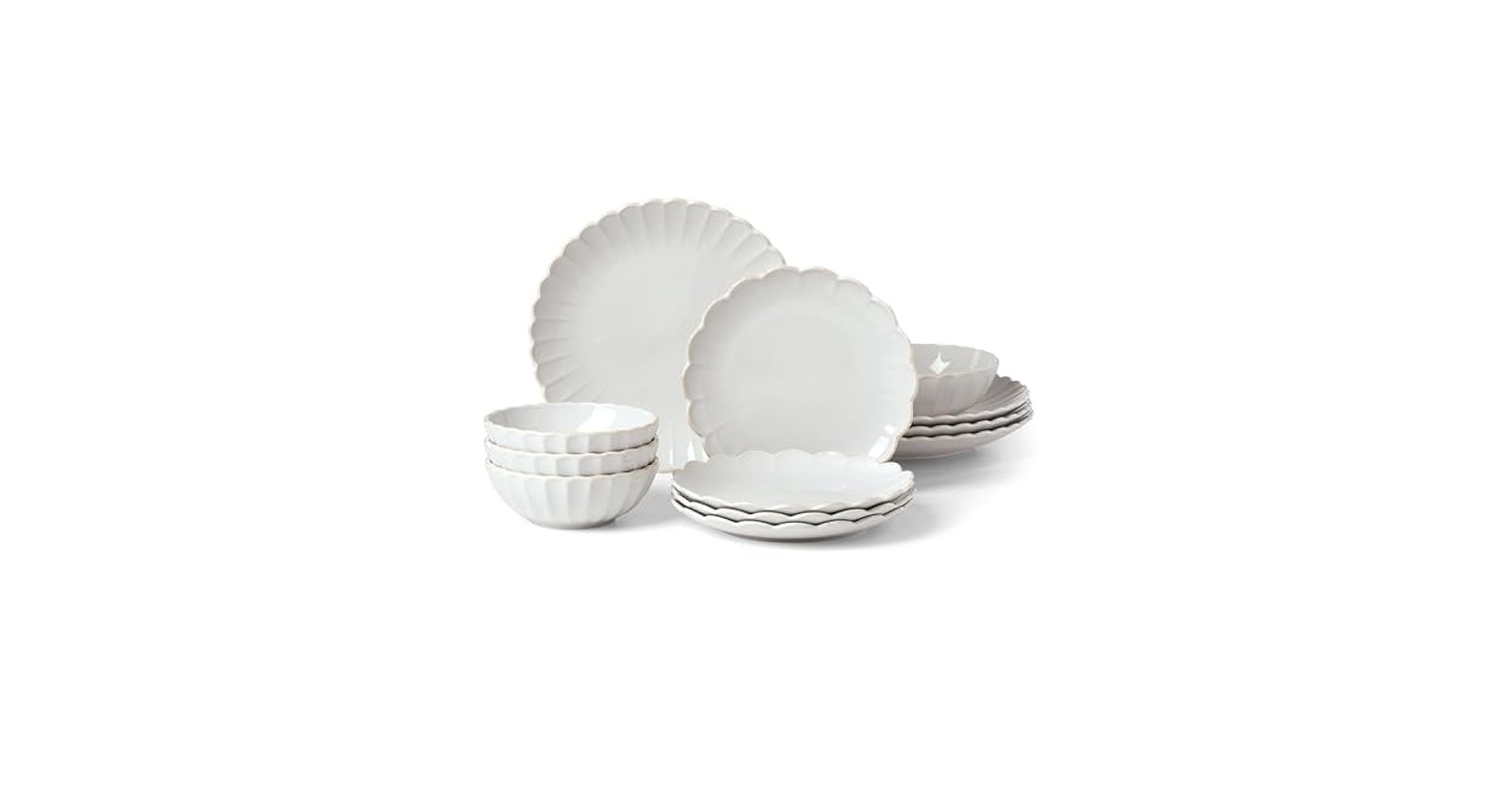 lenox french perle scallop 12 piece dinnerware set
