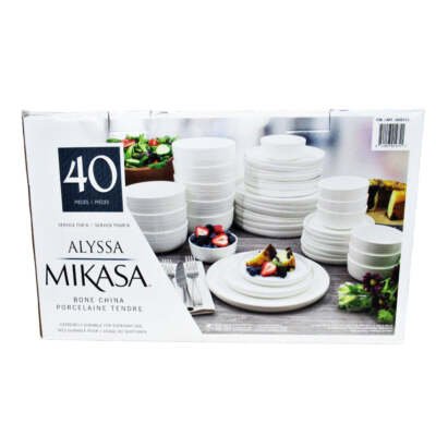 Mikasa Alyssa 40-Piece Bone China Dinnerware Set: Elegant Dining 7 mikasa alyssa 40 piece bone china dinnerware set