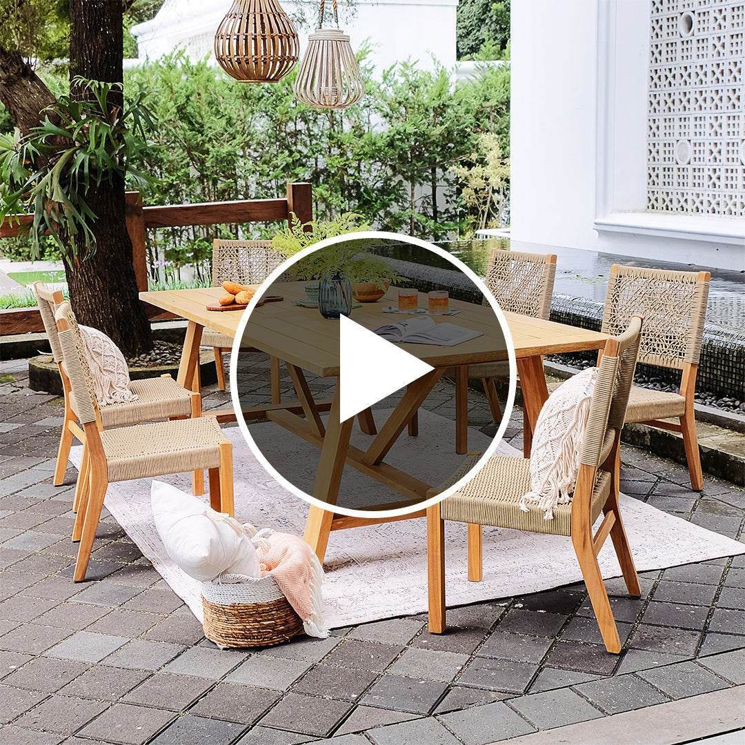 modern teak outdoor dining set 1