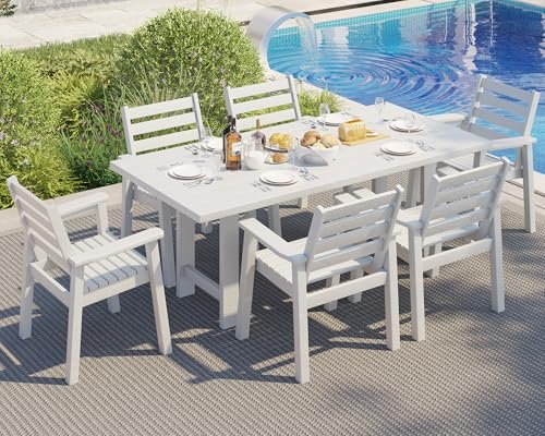 Modern White Outdoor Dining Table: Stylish & Durable Patio Furniture Sets 19 modern white outdoor dining table