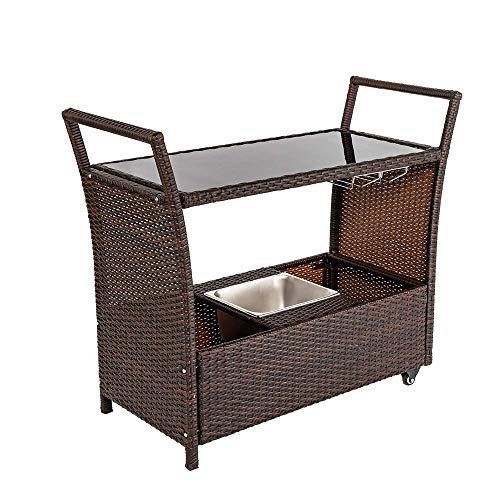 Outdoor Bar Cart With Ice Bucket: Stylish Mobility for Perfect Pool Parties 11 outdoor bar cart with ice bucket