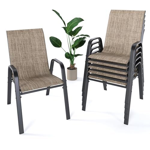 Outdoor Dining Chair Set of 6: Stylish, Durable Seating for Every Backyard 11 Outdoor dining chair set of 6 on modern patio setup