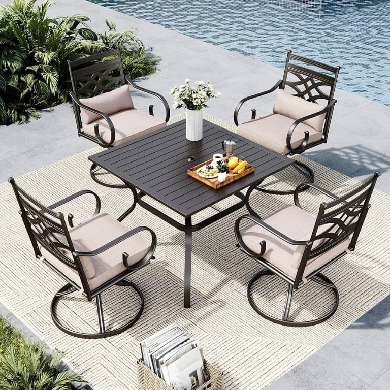 Outdoor Dining Set for 4 With Swivel Chairs: Ultimate Comfort & Style 1 outdoor dining set for 4 with swivel chairs 1
