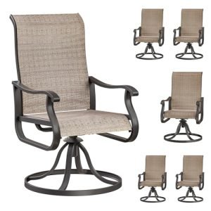 outdoor dining sets for 6 with swivel chairs