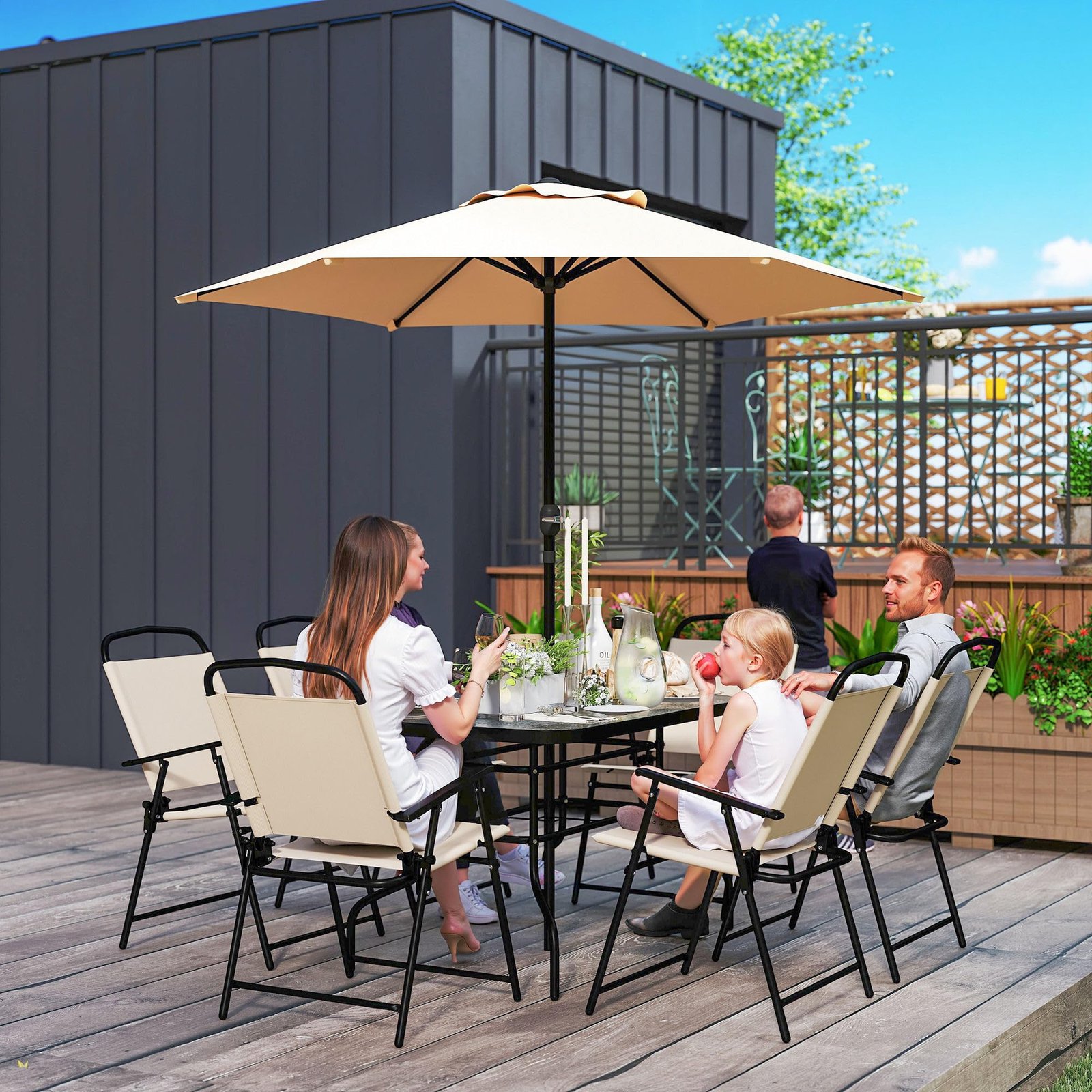 outdoor dining sets for 6 with umbrella 1