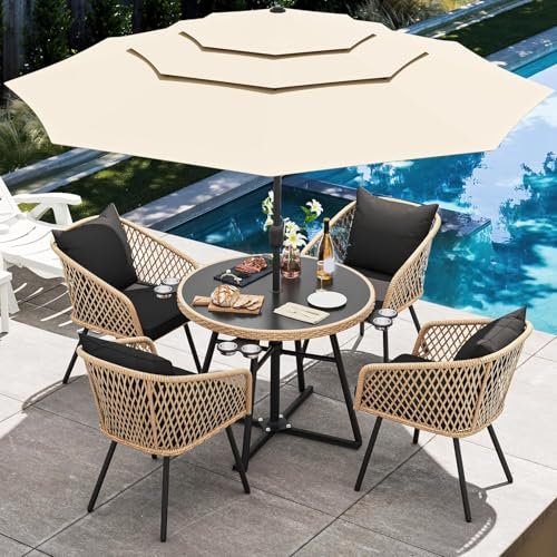 Outdoor Dining Table Set With Umbrella: Stylish Comfort for Your Patio 3 outdoor dining table set with umbrella