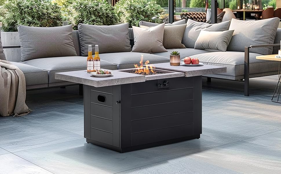 outdoor dining table with fire pit 1