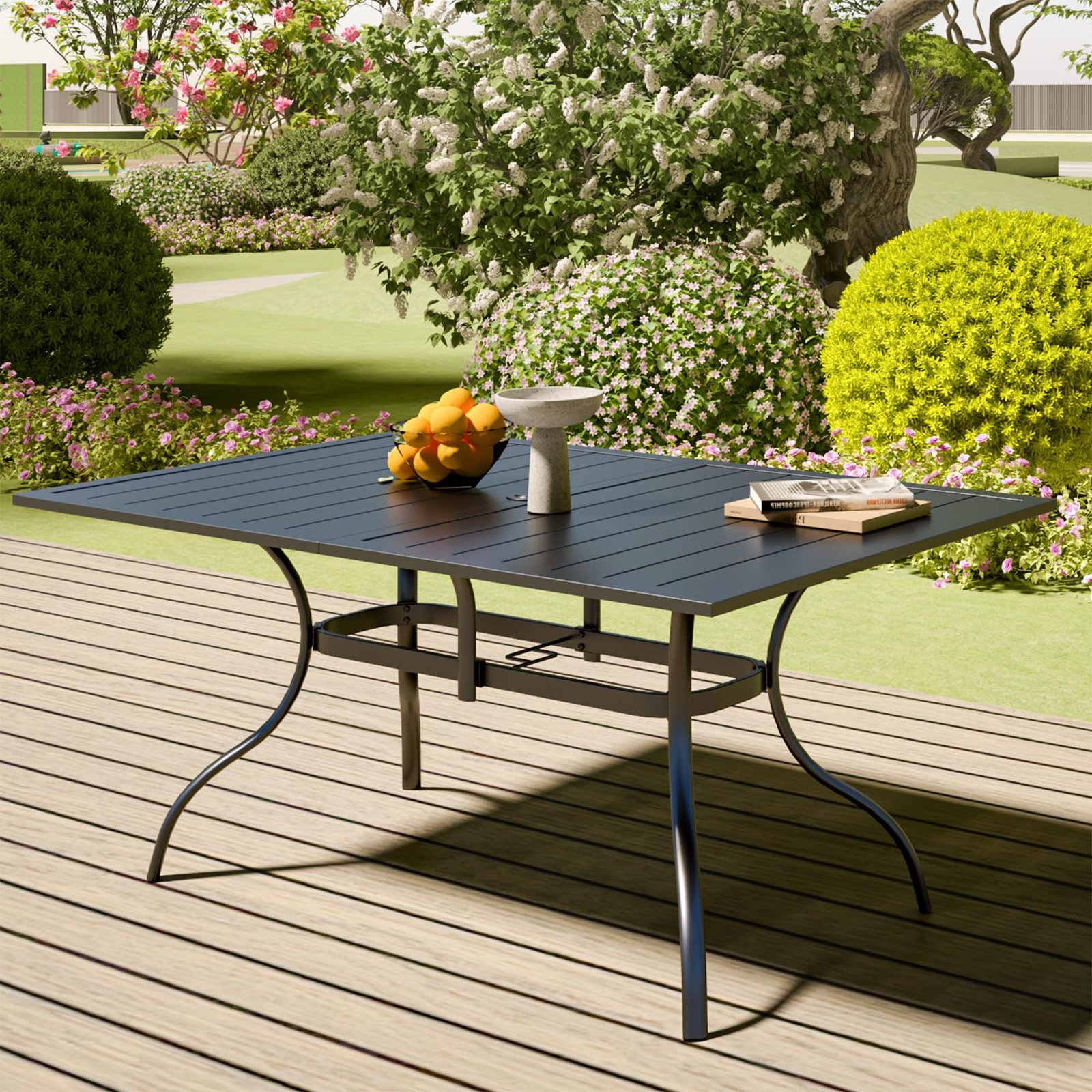 outdoor dining table with umbrella hole 1