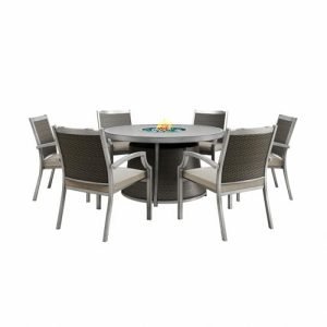 outdoor firepit dining table and chairs