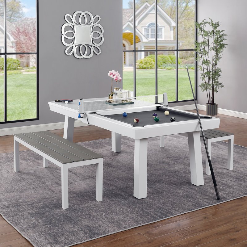 outdoor pool and dining table