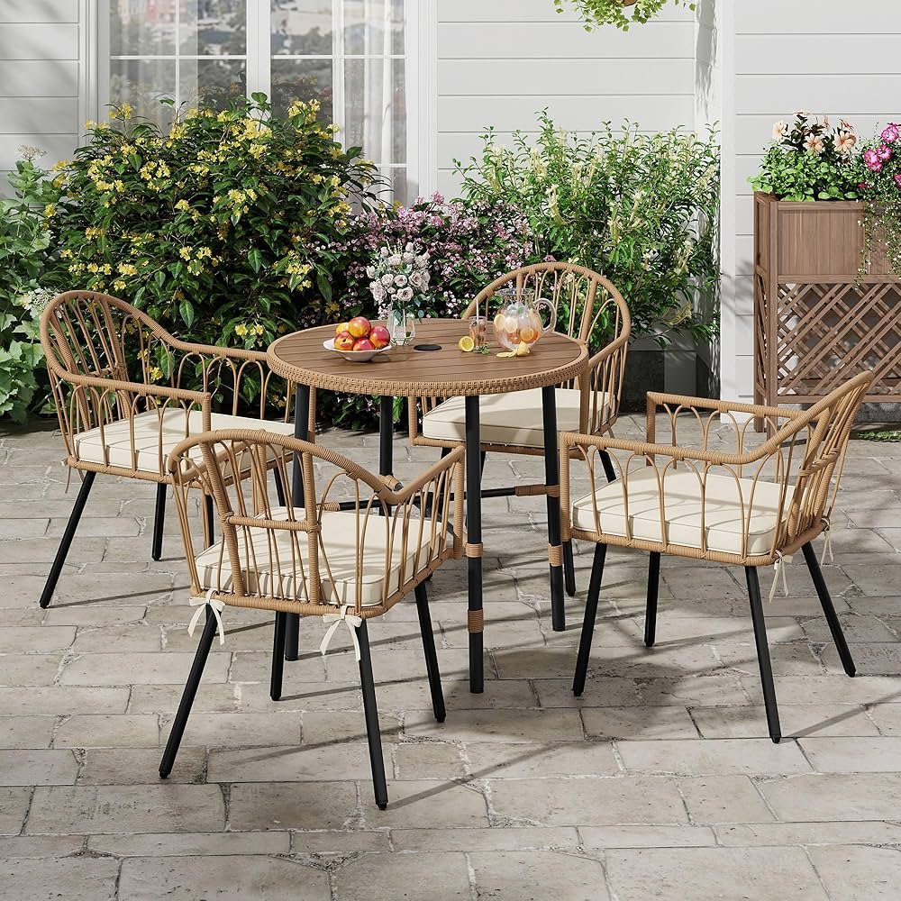 outdoor rattan dining chairs