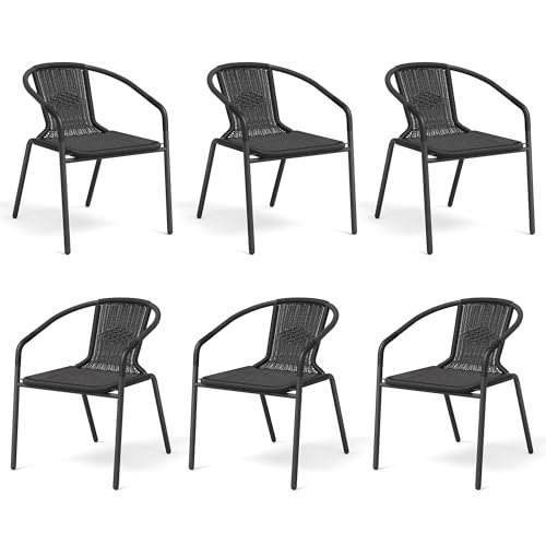 Rattan Outdoor Dining Chairs Set of 6: Stylish, Durable Patio Seating Solution 11 rattan outdoor dining chairs set of 6