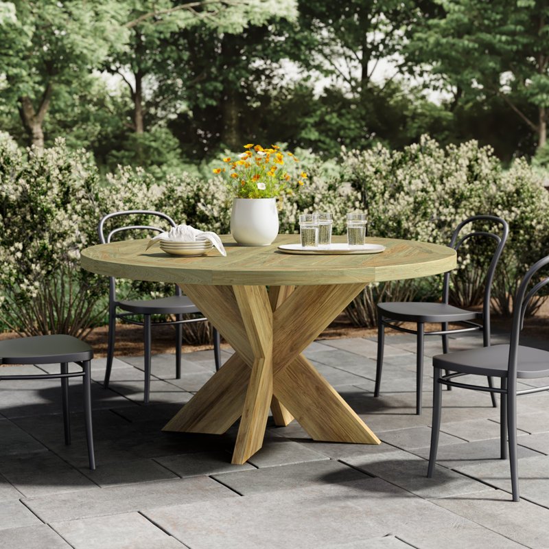 reclaimed teak outdoor dining table