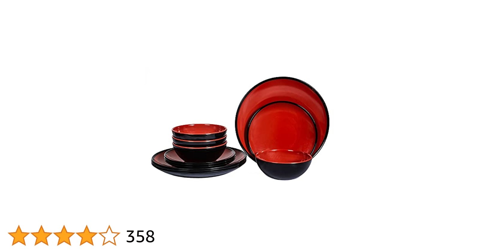 red and black dinnerware set