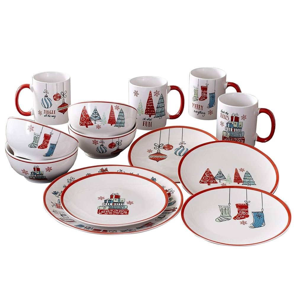 red and white dinnerware sets
