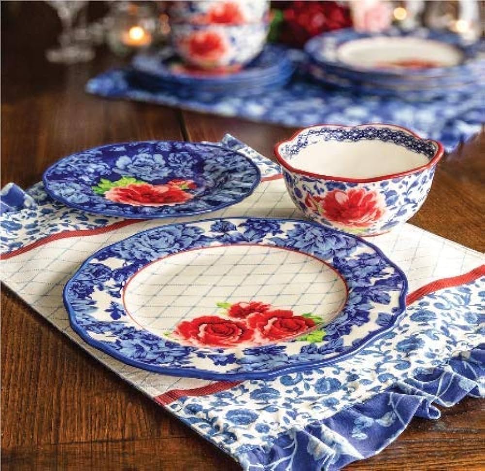 red white and blue dinnerware