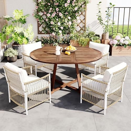 Round Extendable Outdoor Dining Table: Stylish, Durable, Perfect for Any Patio 7 round extendable outdoor dining table 1