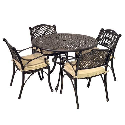 Round Metal Outdoor Dining Set: Stylish Comfort for Your Patio Space 11 round metal outdoor dining set